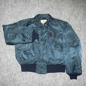 Alpha Industries Jacket Mens XXL Navy CWU-45/P Flight Bomber Full Zip USA Made
